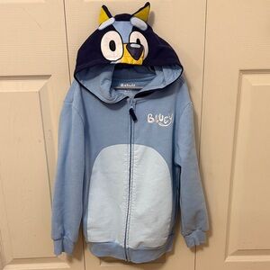 Bluey Kids Hoodie - Light Blue and Navy size medium
